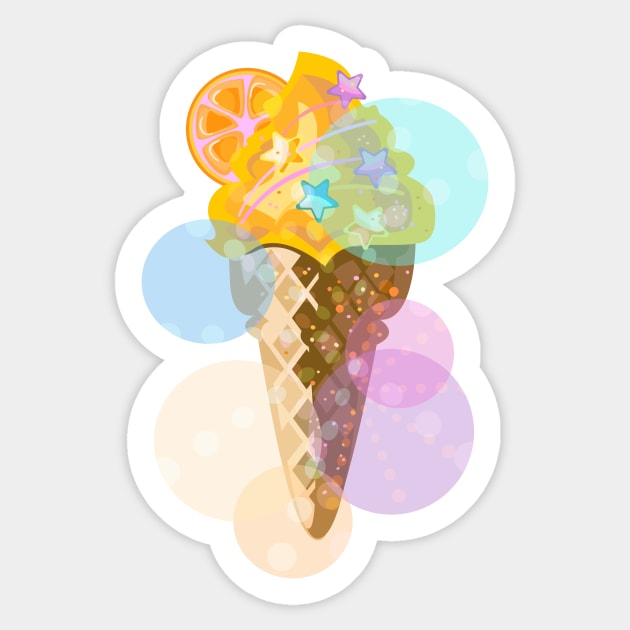 Mango Ice Cream with a Slice of Orange Sticker by meridiem